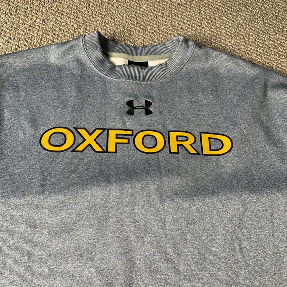 Under Armour Womens Oxford Sweater Size Medium Gray Fleece Pullover Embroidered - Picture 3 of 13